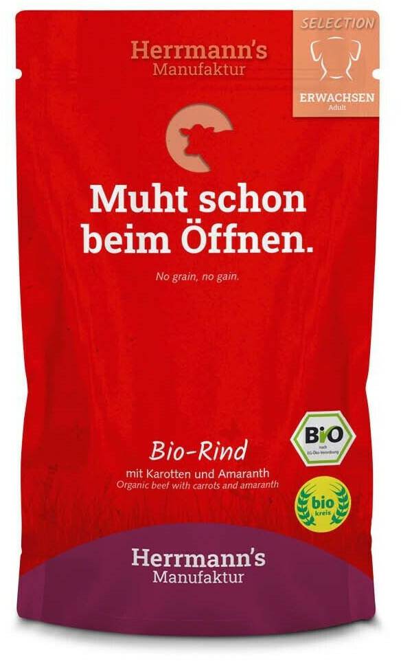 Herrmann's Bio Rind mit Karotten und Amaranth150g Herrmann's Bio Rind mit Karotten und Amaranth