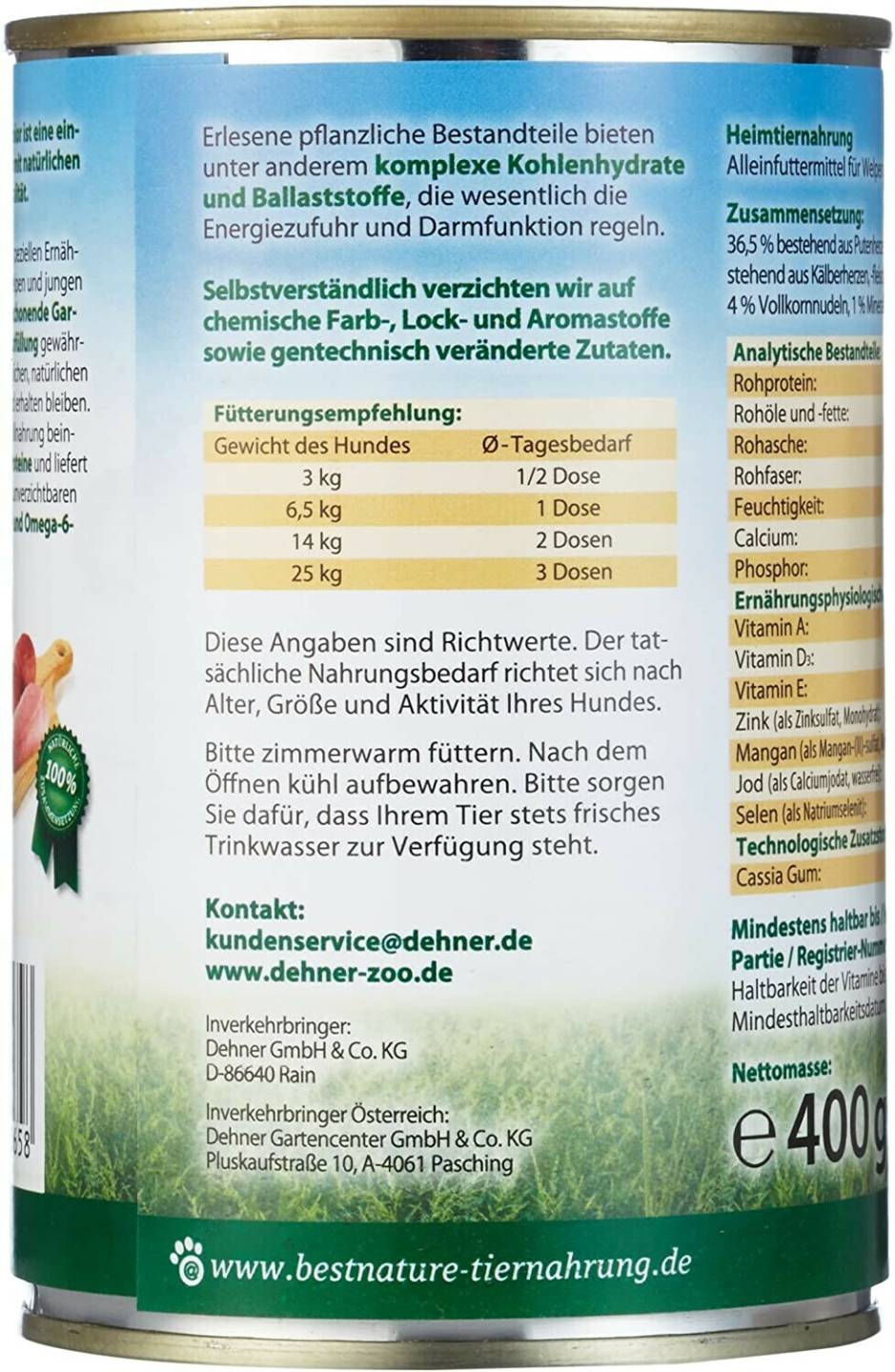 degro Best Nature Junior Pute und Kalb 400g Hundefutter