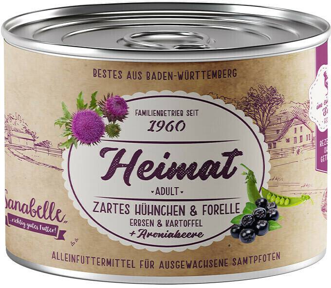 Sanabelle Adult Heimat zartes Hühnchen & Forelle mit Erbsen & Kartoffel Katzen-Nassfutter Sanabelle Adult Heimat zartes Hühnchen & Forelle mit Erbsen & Kartoffel Katzen-Nassfutter200g